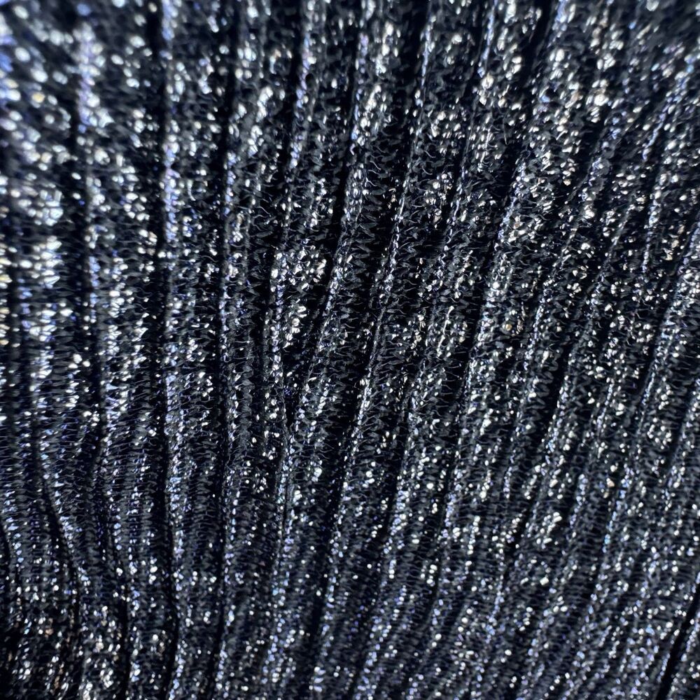New Jonathan Simkhai Women's Metallic Size 4 Wrap Crop Top Long Sleeves Midnight - Picture 9 of 16